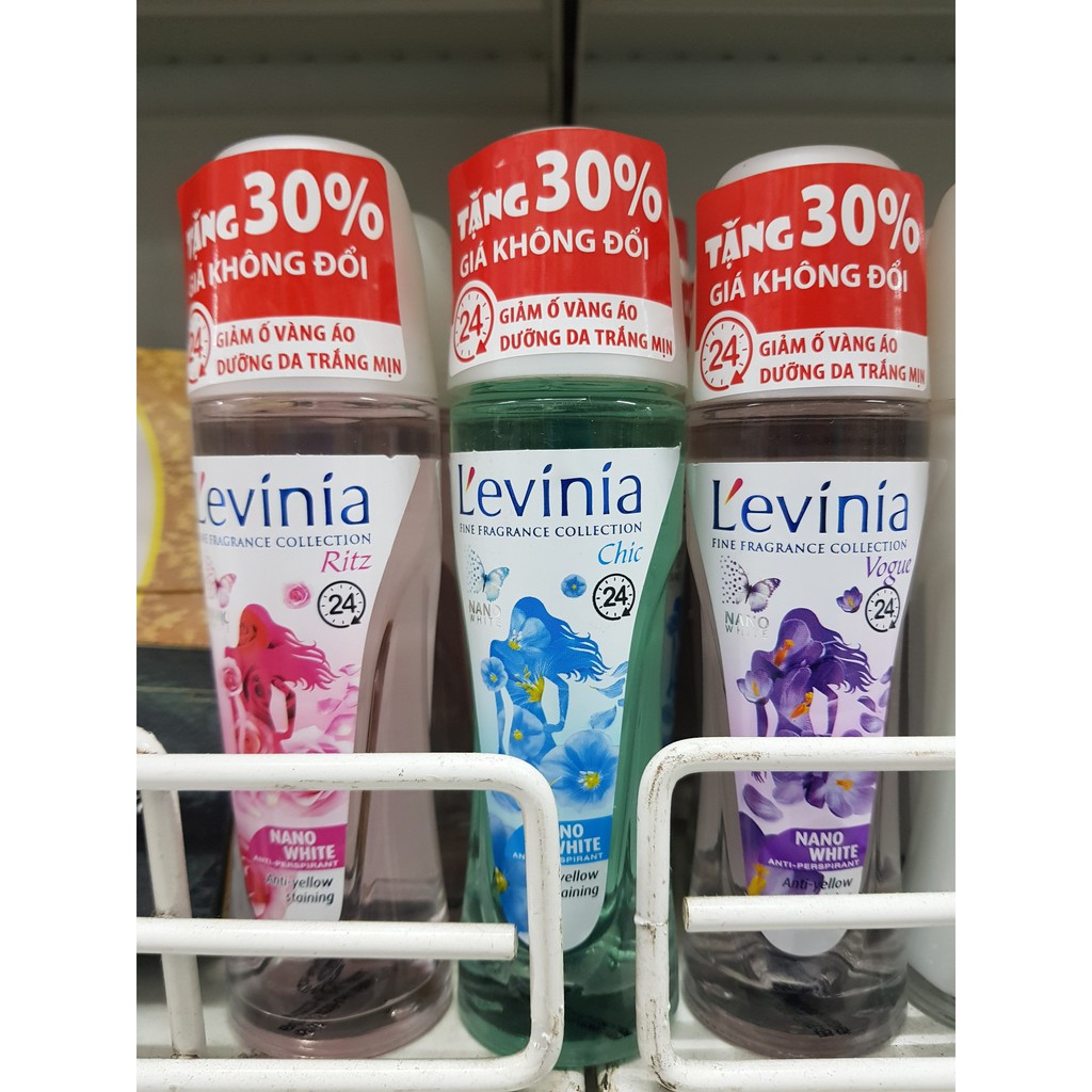 Lăn khử mùi trắng mịn giảm ố vàng L'evinia 65g