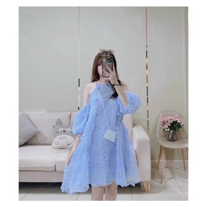 Đầm xô hạt trễ vai phong cách ngọt ngào-MẪU HOT