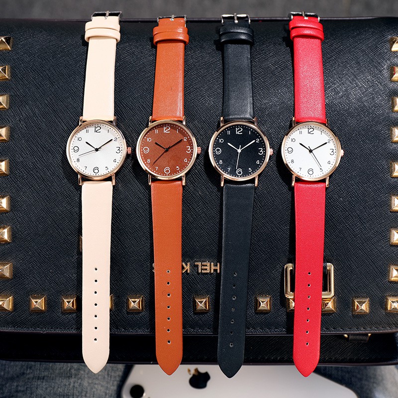 Đồng hồ nữ đẹp dây da chính hãng thời trang D-ZINER giá rẻ mặt tròn cao cấp ND10
