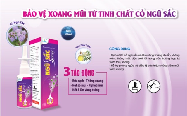 Ngũ sắc Spray - Hỗ trợ điều trị xoang mũi - 50ml