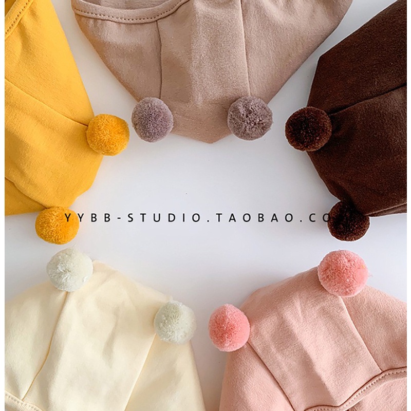 Mũ Tai Bèo Vải cotton Mỏng Thời Trang Xuân Thu Cho Bé Từ 0-6 Tháng Tuổi