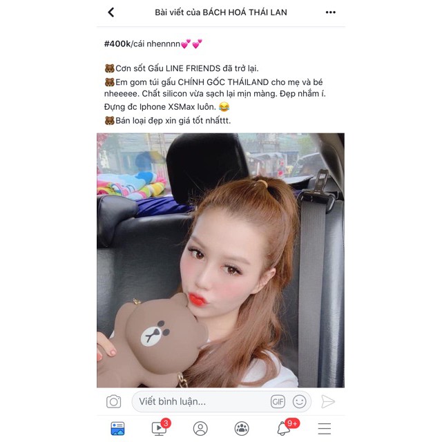 Túi đeo chéo gấu Brown siêu xinh hottrend