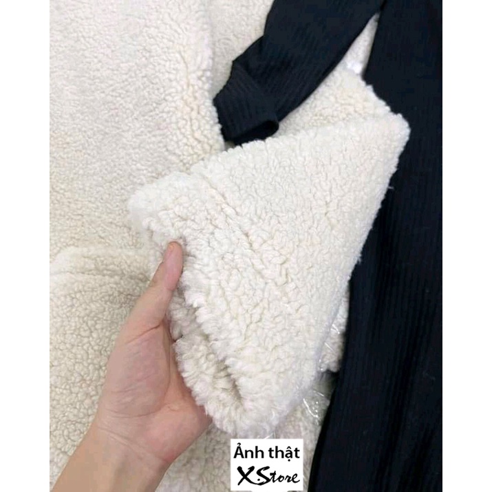 Set Bộ 2 Món Gồm Váy Đen Xẻ Sau Lưng + Áo Khoác Lông Sexy Unisex Hot Trend 2022 Có Ảnh Thật Tự Chụp + Video X.store 580