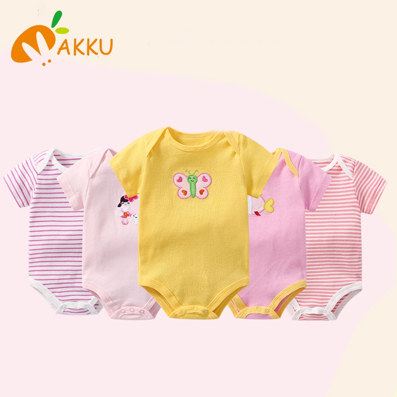 Set 5 Bộ Đồ Liền Thân Xinh Xắn Đáng Yêu Dành Cho Bé Sơ Sinh akku