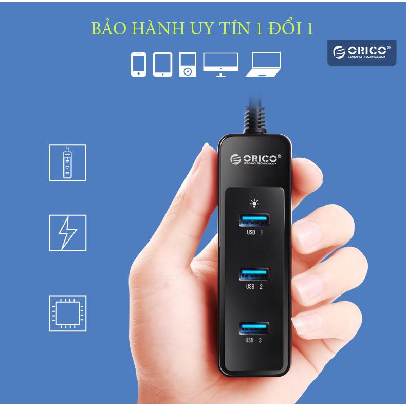 Đầu chia 3 ổ USB ORICO 3.0 cao cấp bảo hành uy tín