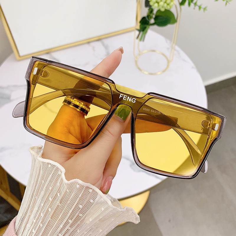 Kính Mát Chống Tia UV Gọng Vuông Lớn Phong Cách Đường Phố Mới Cho Nam Và Nữ