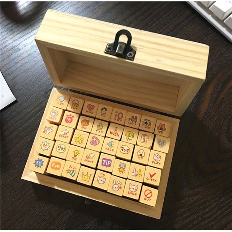 Bộ con dấu gỗ trang trí hình Thỏ Toto Ver 2