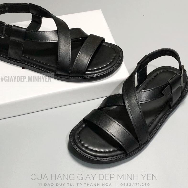 DA THẬT - SANDAL NAM ĐẾ MỎNG - DÉP QUAI HẬU DA NAM SD22712 QLY