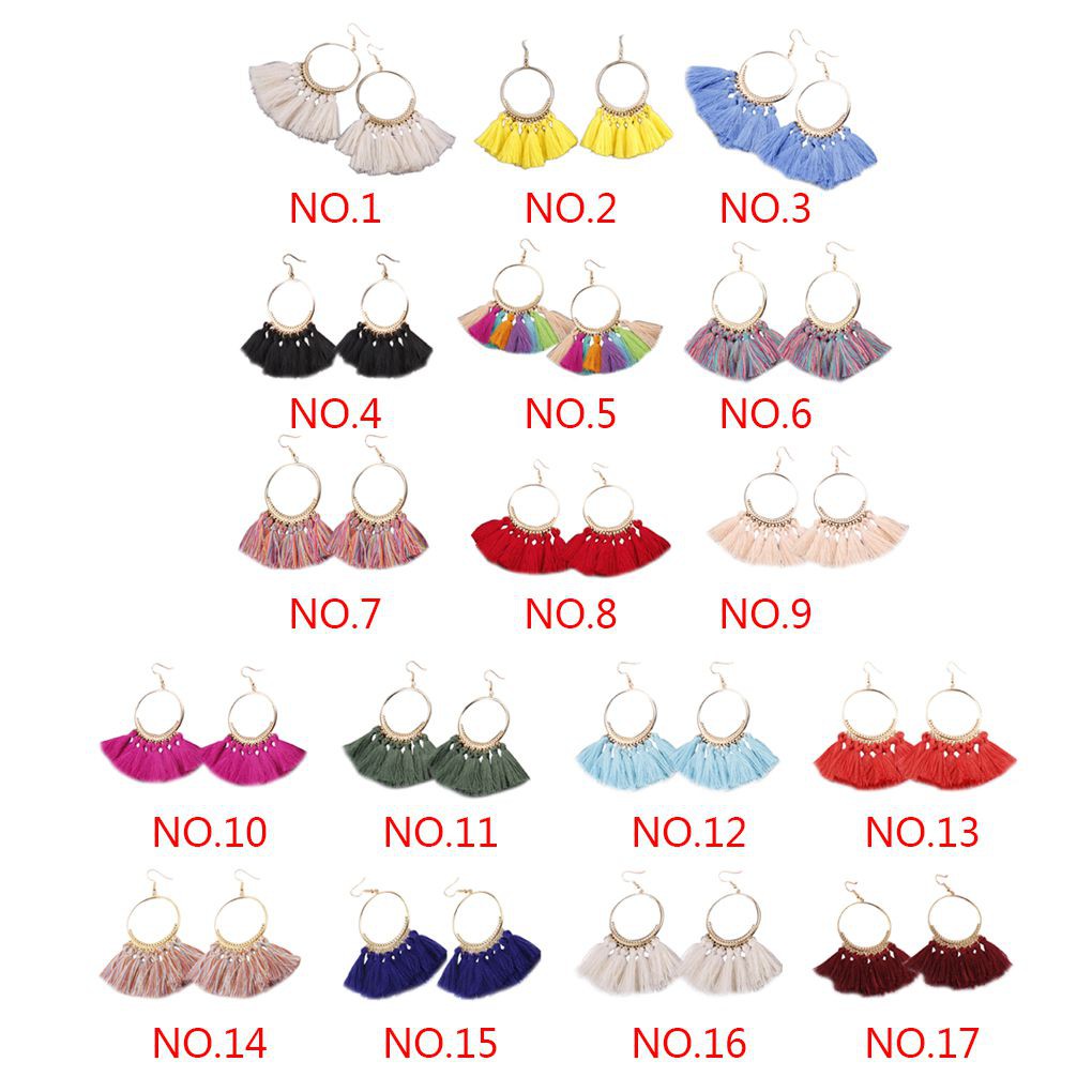 Đôi bông tai dài tua rua phong cách Bohemia cho nữ