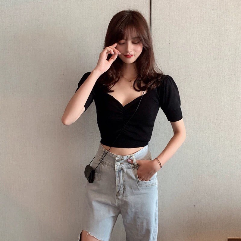 ÁO LEN BO EO MONGTOGHI - CROPTOP LEN HOT