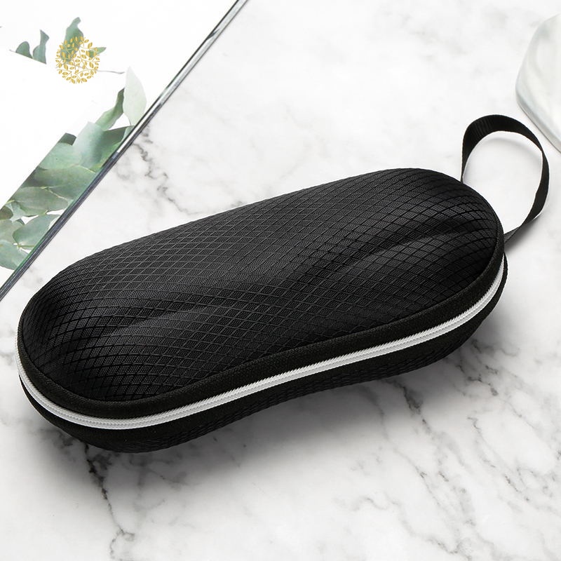 Hộp Cứng Màu Đen Có Khóa Kéo Dùng Để Đựng Mắt Kính