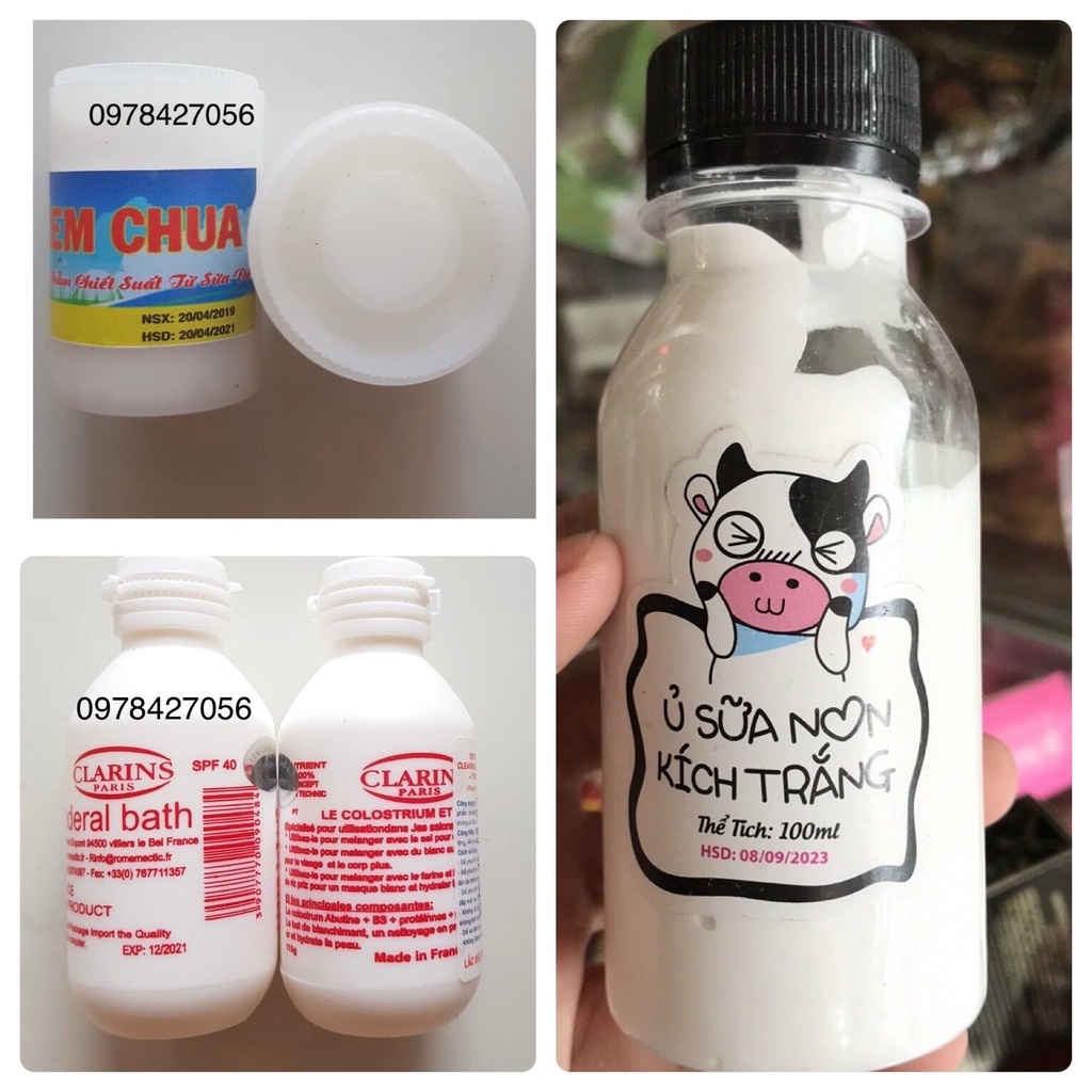 Lẻ 1 hộp kem chua -kích trắng sữa non pháp- ủ sữa non con bò