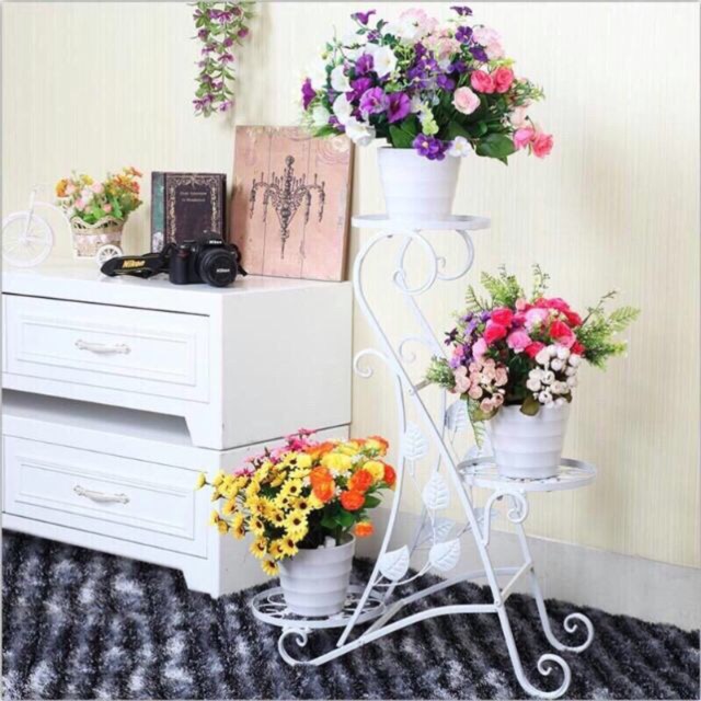 Kệ chưng hoa 3 tầng hình lá
