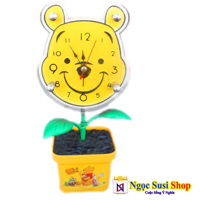 ĐỒNG HỒ ĐỂ BÀN - ĐỒNG HỒ BÁO THỨC GẤU POOH KIÊM BỎ ỐNG TIẾT KIỆM CAO CẤP - ĐỒNG HỒ RÉ - TẶNG KÈM PIN