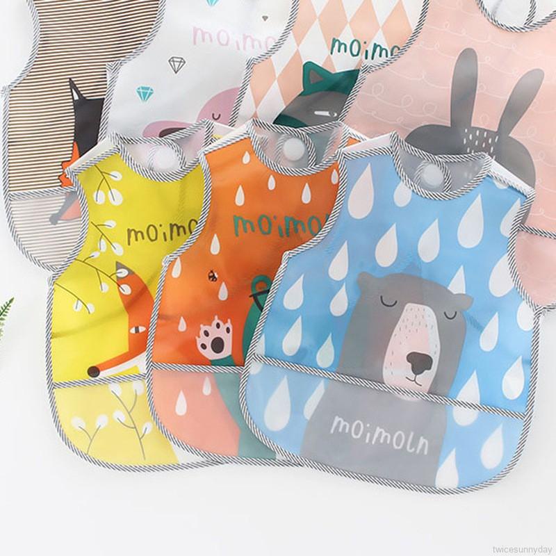 Yếm Ăn Có Túi Chống Thấm Nước Dành Cho Bé Sơ Sinh