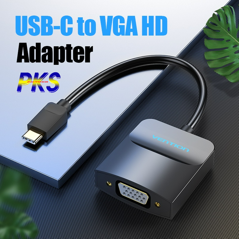 Cáp chuyển đổi USB Type C to VGA Full HD Vention TDDBB - Hàng Chính Hãng
