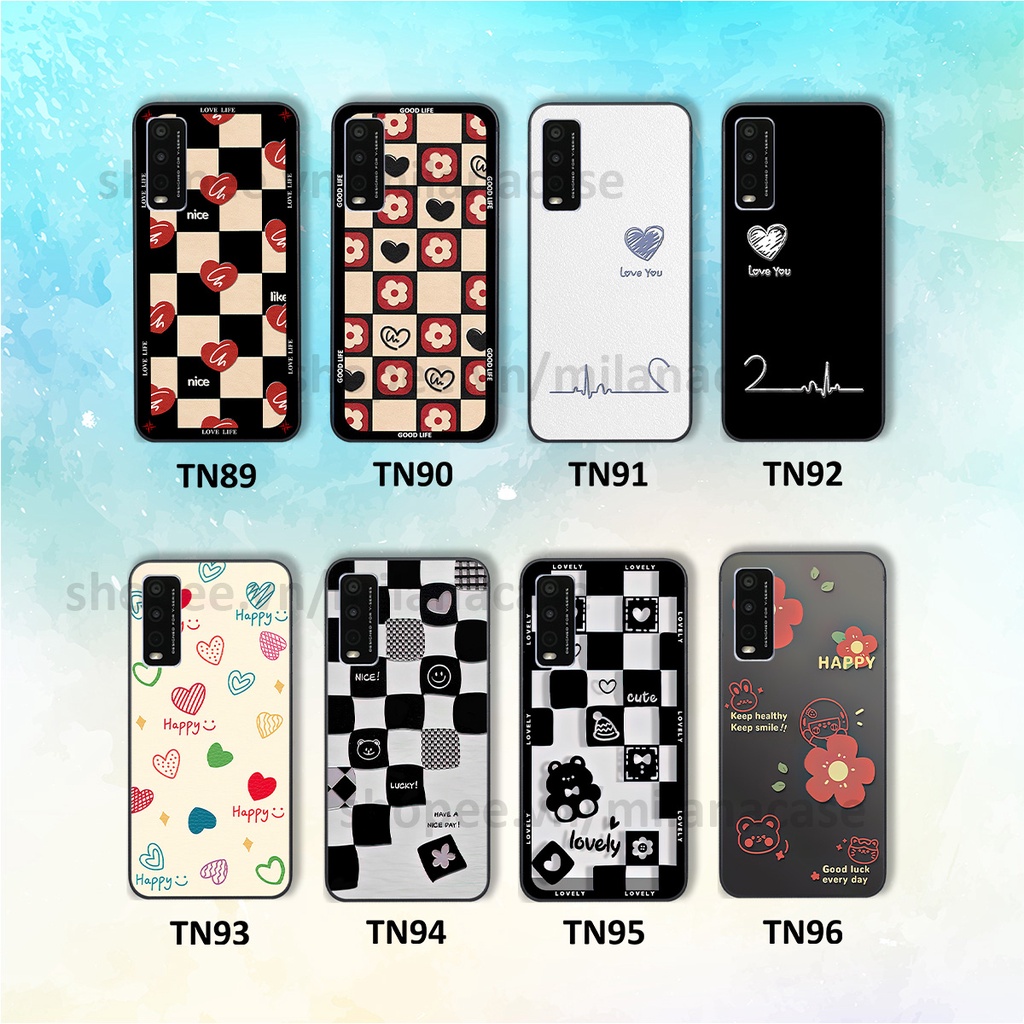 Ốp Vivo Y20 in hình caro trái tim siêu đẹp, siêu nét đầy phong cách cá tính