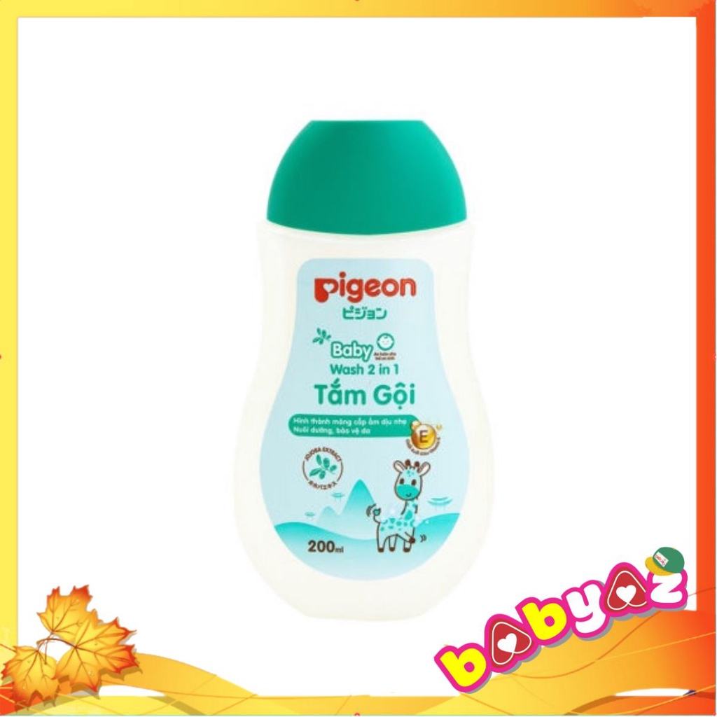 Sữa Tắm Gội Pigeon 200ml Sữa Tắm Toàn Thân Trẻ Em Sơ Sinh Dung Tích Chai 200ml Mẫu Mới