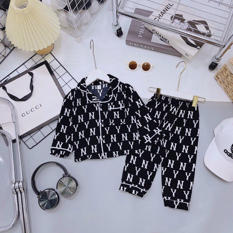 Pijama lụa hàn Minbi kids, Bộ ngủ dài tay cho bé trai xinh từ 8-19kg