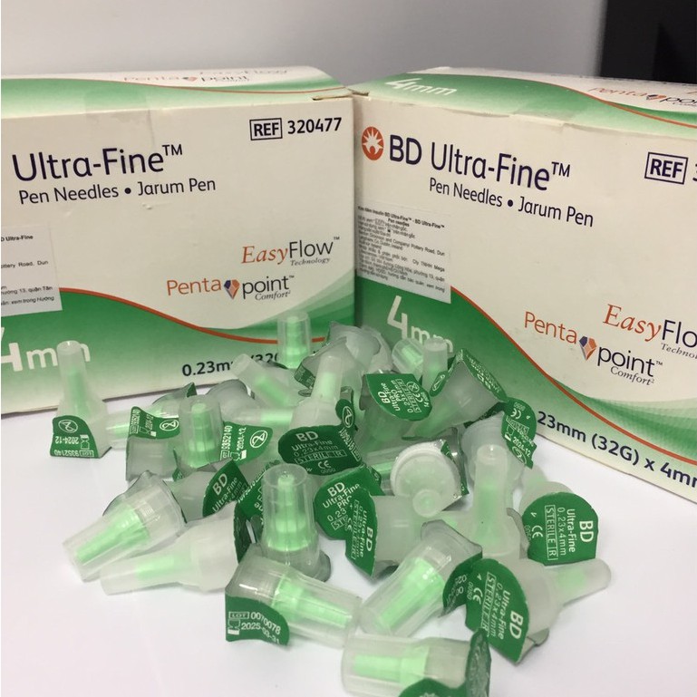 Đầu kim tiêm Insulin BD 4mm, chuyên dùng cho các bút tiêm Insulin. Hàng chính hãng.