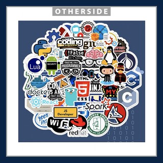 Set 50 miếng sticker ngôn ngữ lập trình java c# c++ html chống nước dán nón bảo hiểm, laptop, vali, tủ, bàn học, xe máy