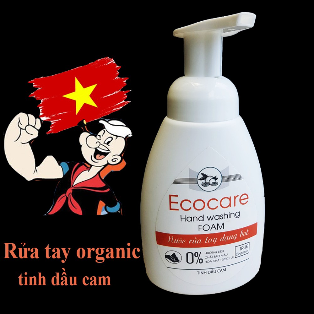 QUÀ TẶNG VỢ NÈ! Nước rửa tay hữu cơ diệt khuẩn dạng bọt TINH DẦU CAM SIZE 250ML