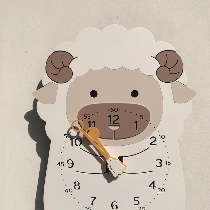 Đồng hồ treo tường kim trôi, đồng hồ trang trí nhà cửa, decor nhà hình cừu đáng yêu - Sheep wall M219 clock