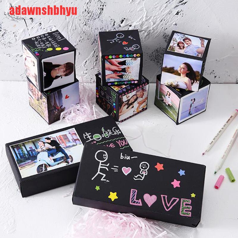 [adawnshbhyu]Explosion Gift DIY Surprise Photo Box Creative Scrapbook Album love Memory Gift
