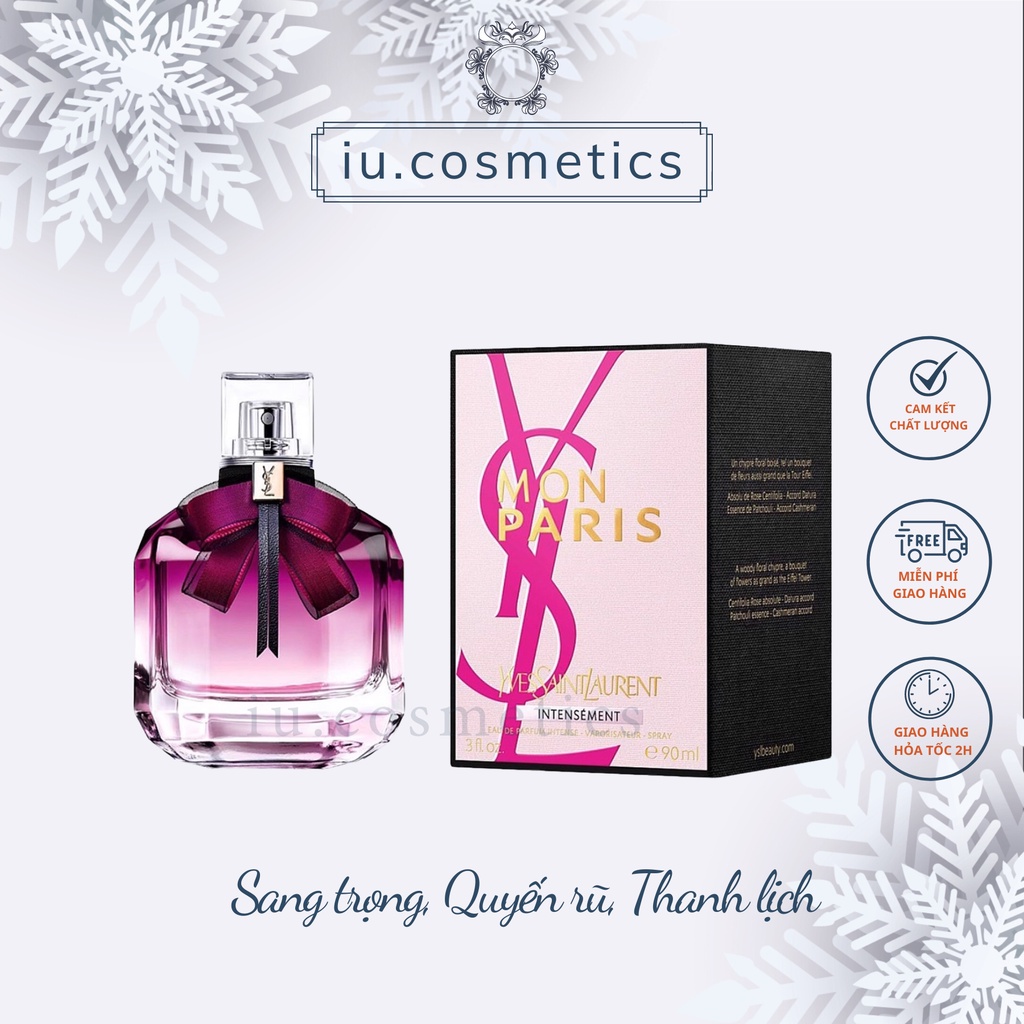 Nước hoa nữ YSL Mon Paris Intense EDP 90ml - Dầu thơm sang chảnh nữ tính cuốn hút luu hương bền lâu - iu.cosmetics