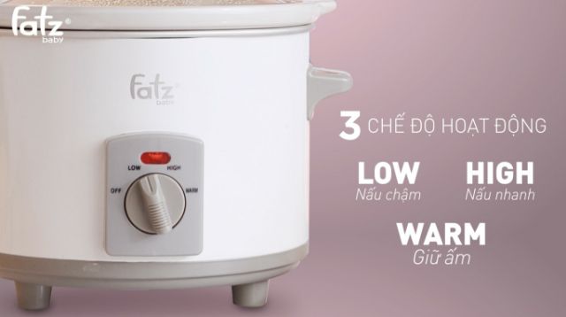 Nồi nấu cháo chậm 1,5Lít ăn dặm cho bé và gia đình FatzBaby FB9015MH - Fatz Slow 1