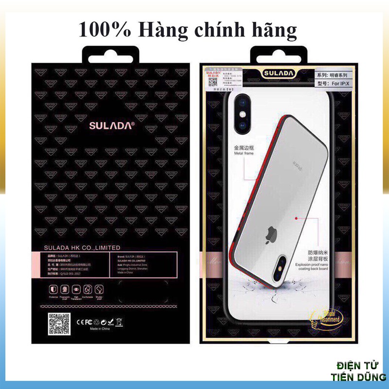 ỐP LƯNG KÍNH CƯỜNG LỰC IPHONE SULADA LOẠI TRONG SUỐT