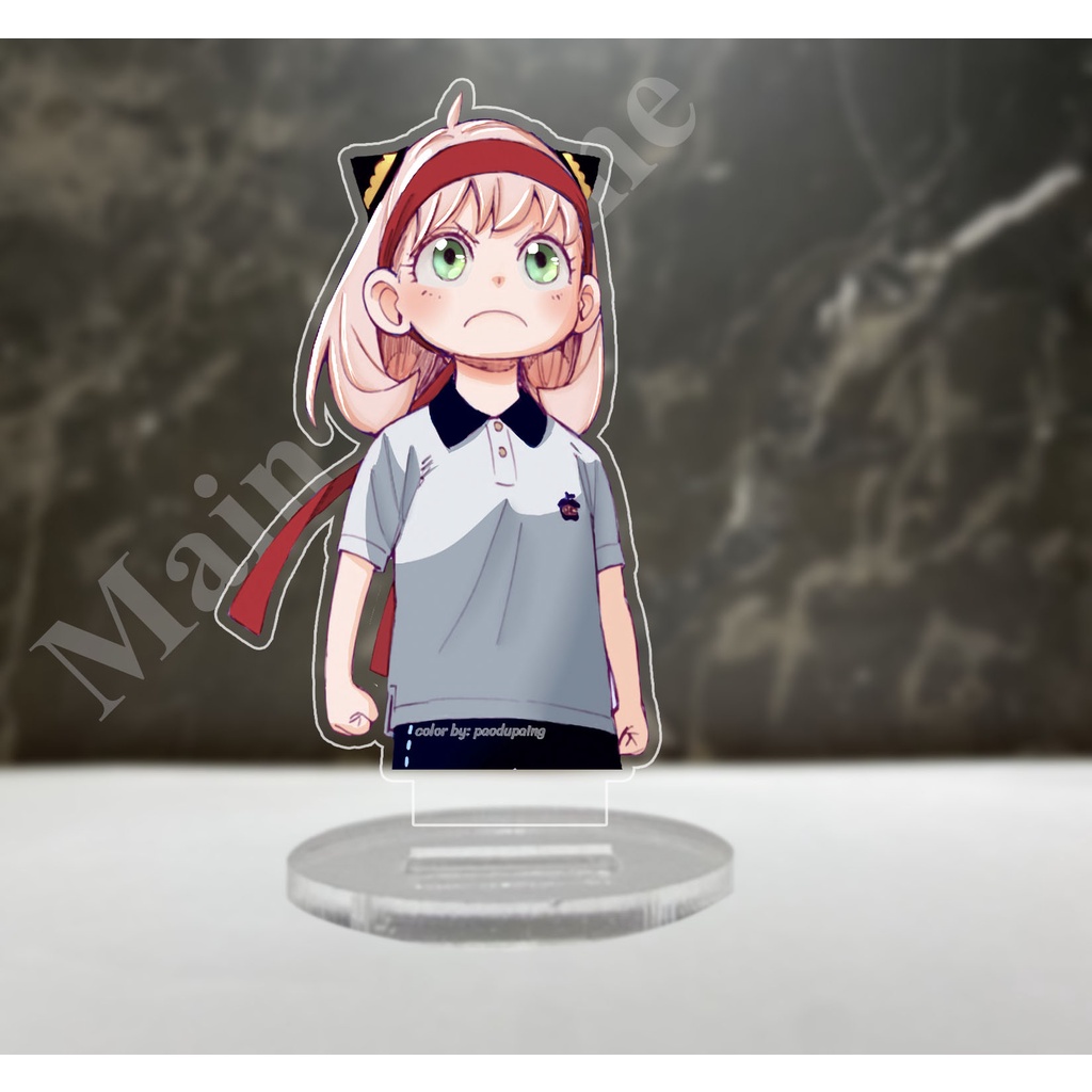 Mô Hình Standee Anime Anya Forger Chất liệu Acrylic trang trí góc học tập bàn làm việc kích thước 3cm