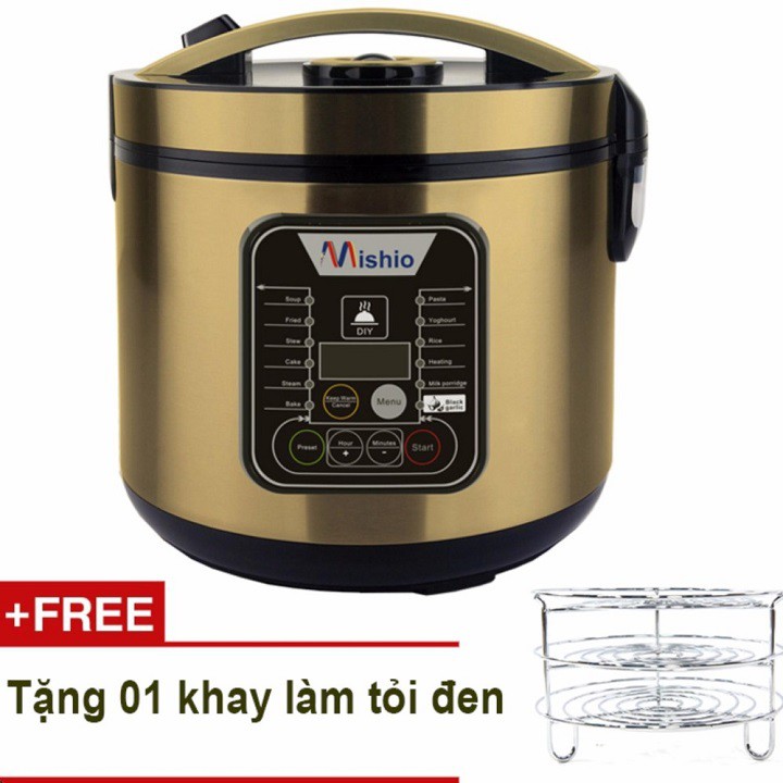 Máy làm tỏi đen đa năng Mishio MK10 vàng đồng Tặng khay làm tỏi đen WCELHA50