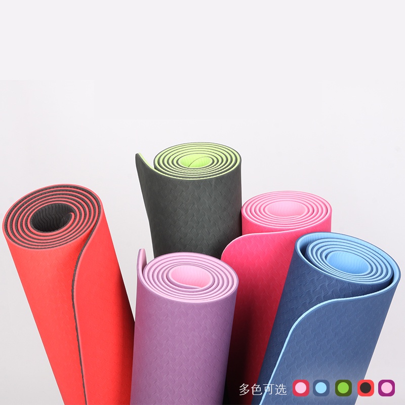 Thảm Tập Yoga Gym chống trượt 2 lớp dày 8mm TPE tấm thảm tập gym thể dục cao cấp tại nhà chất liệu cao su non NAVAS