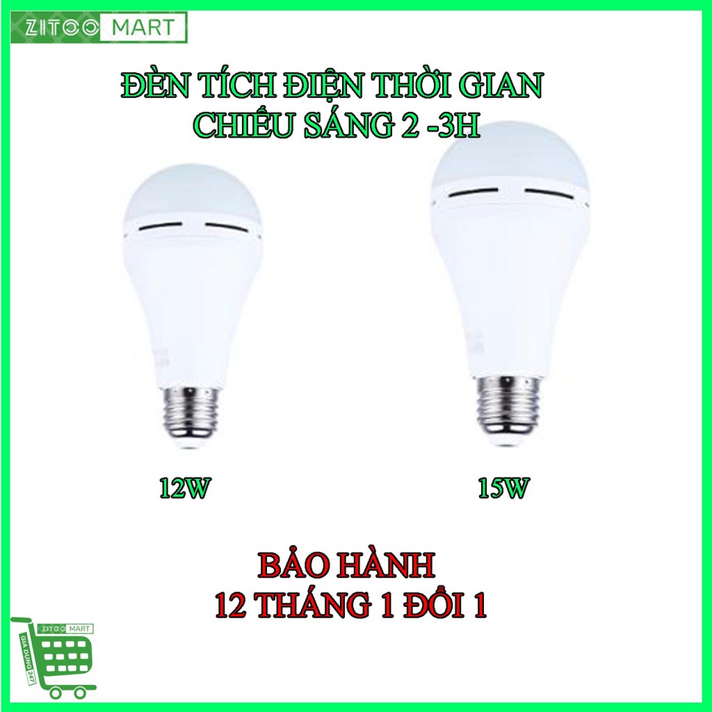 [2 Trong 1] Đèn Bulb Tích Điện Tiết Kiệm Sáng Lâu