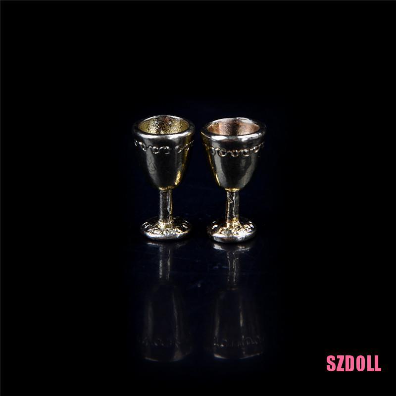 Set 2 Ly Bia Bằng Kính Tỉ Lệ 1:12 Dành Cho Nhà Búp Bê