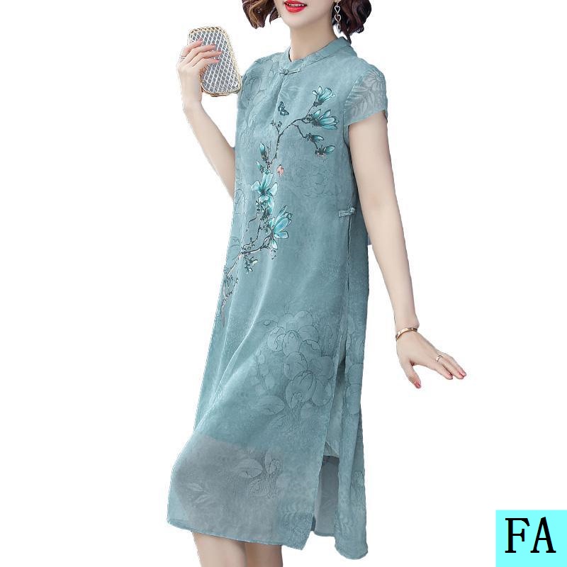 Đầm Thời Trang Mùa Hè 2019 Mới Phong Cách Phương Tây Dành Cho Phụ Nữ Độ Tuổi Trung Niên 40-50