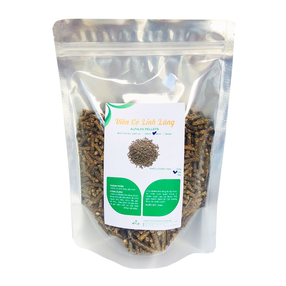 Viên cỏ Alfalfa linh lăng 4mm Italy 500g