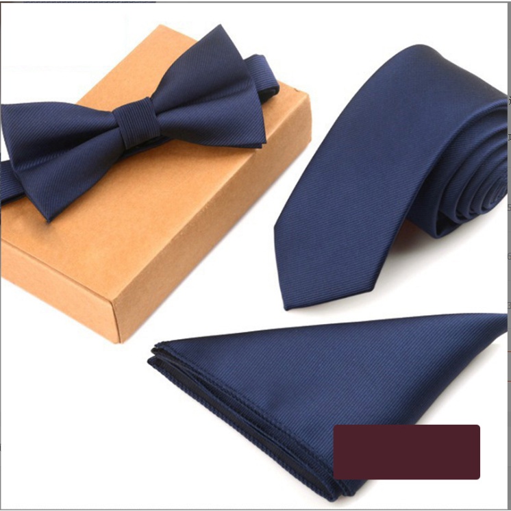 Combo 3 món Cà vạt 6cm, Nơ cài áo, Khăn cài túi áo vest Nam thời trang, cravat chú rể, dự tiệc, chụp ảnh, công sở CBC