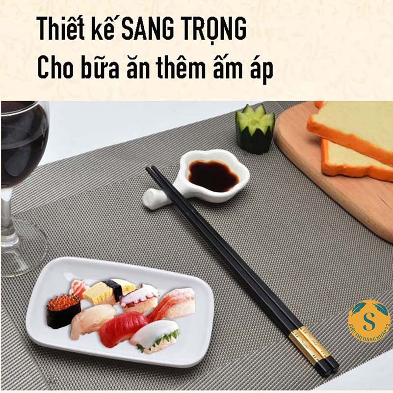 Bộ 10 Đôi Đũa Mạ Vàng Xuất Nhật Cao Cấp, Bền Đẹp, Sang Trọng [ĐŨA]