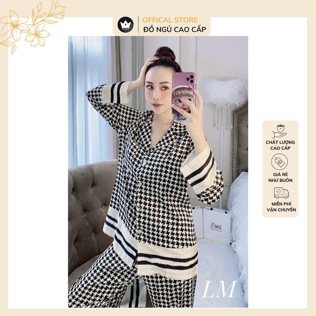 Đồ bộ Pijama - Bộ lụa Latin Dài tay cao cấp vải mềm mại, họa tiết nhẹ nhàng, trẻ trung