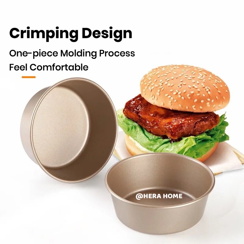 HERA Khuôn Làm Bánh Hamburger Hình Tròn Chống Dính Tiện Dụng
