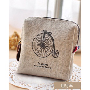 Ví Canvas Đựng Tiền Xu Phong Cách Retro