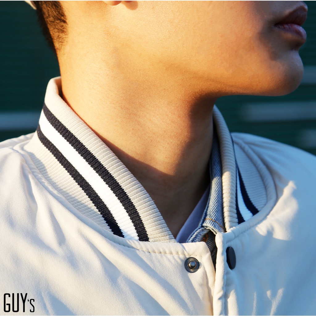 Áo khoác phao bomber Varsity Jacket Stanter GUY's Closet, chất liệu phao dày dặn hình in sắc nét kiểu dáng thể thao