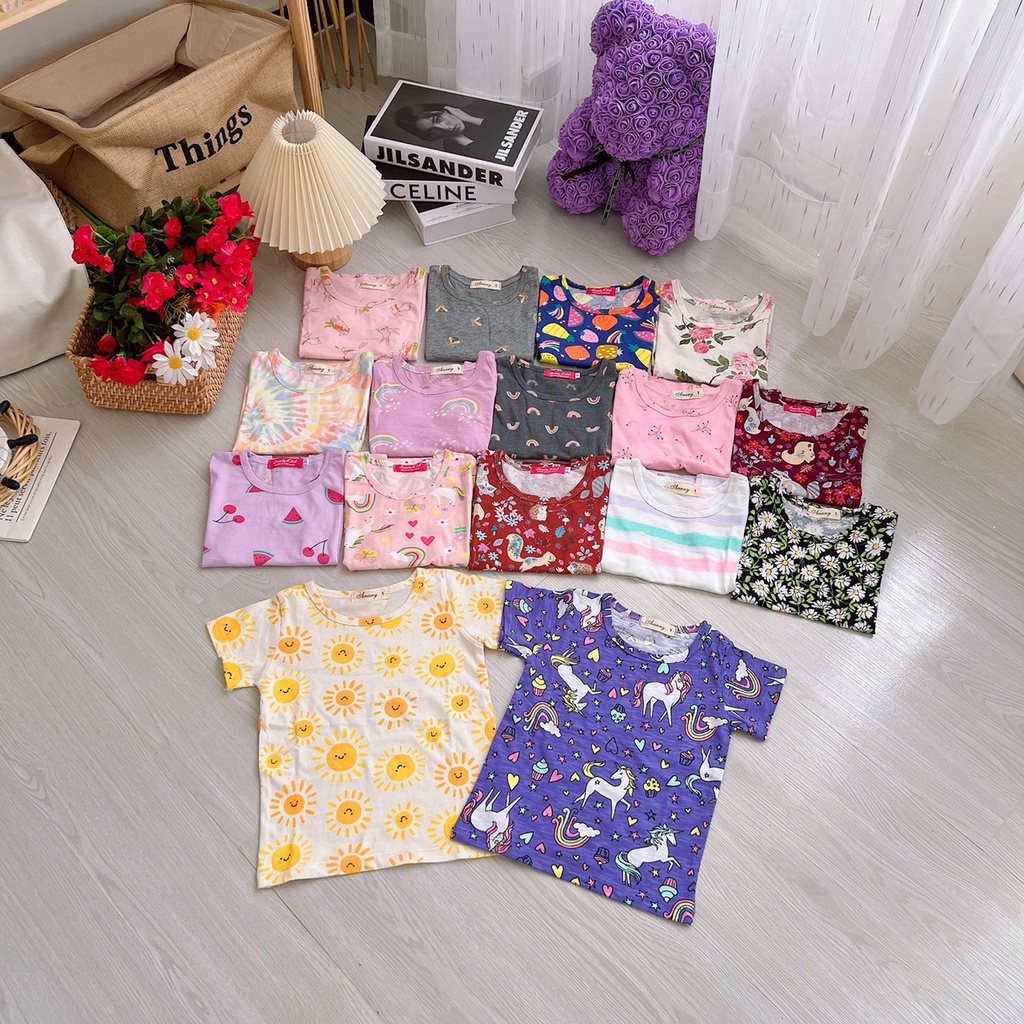 10-30kg áo bé gái hoạ tiết cotton 100% siêu dễ thương, dễ mặc, dễ kết hợp với các loại quần