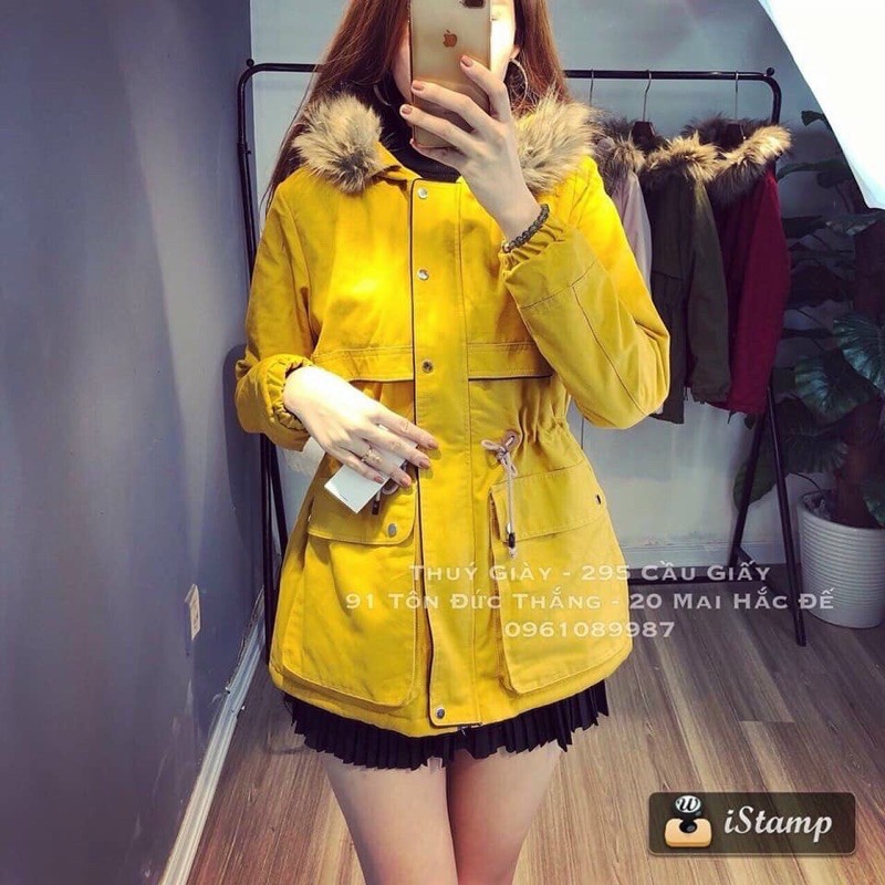 Áo kaki lót lông chun eo