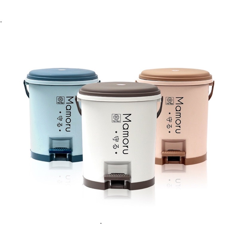 Sọt Rác Tròn 10 Lít Đạp Chân, Thùng Rác Mini thông minh Nhựa Làm Văn Phòng, Khách Sạn, Đựng Rác Gia Đình