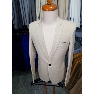 Áo vest nam màu kem vàng form ôm hàn quốc chất vải mềm mịn