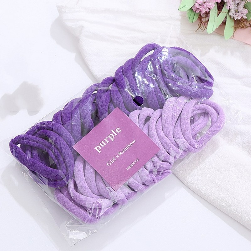 Set 50 dây buộc tóc co giãn nhiều màu sắc dành cho bé gái