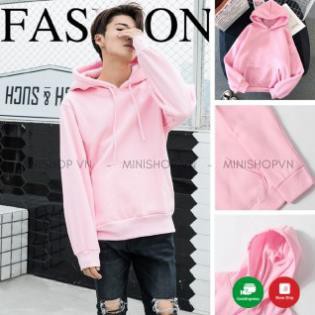 Áo hoodie / Áo nỉ nam WinBeen màu hồng MinishopVN